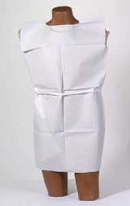 Tidi Products Choice Patient Gowns - Pediatric Gown, Tissue / Poly / Tissue, 21" x 36", White - 910416