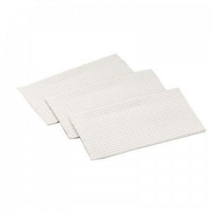 TIDI Ultimate Bibs & Towels - White 2 Ply Tissue Bib with Contour Neck, 17" x 18" - 917341