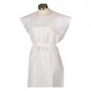 Tidi Tissue / Poly / Tissue Exam Capes - Exam Cape Gown, 3 Ply, Disposable, White, 30" x 42" - 920431