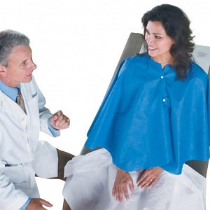 TIDI Ultimate Capes - Tidi Mammography Cape, Poncho Style, Blue, 48" x 23" - 981111