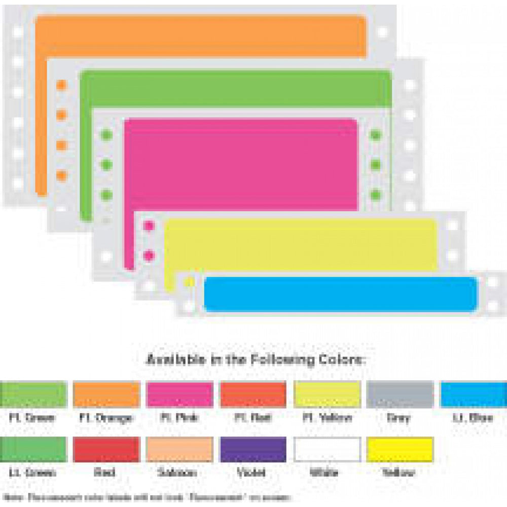 Label Dot Matrix Paper Permanent 3 1/2" X 15/16" Fl. Green 1000 Per Case