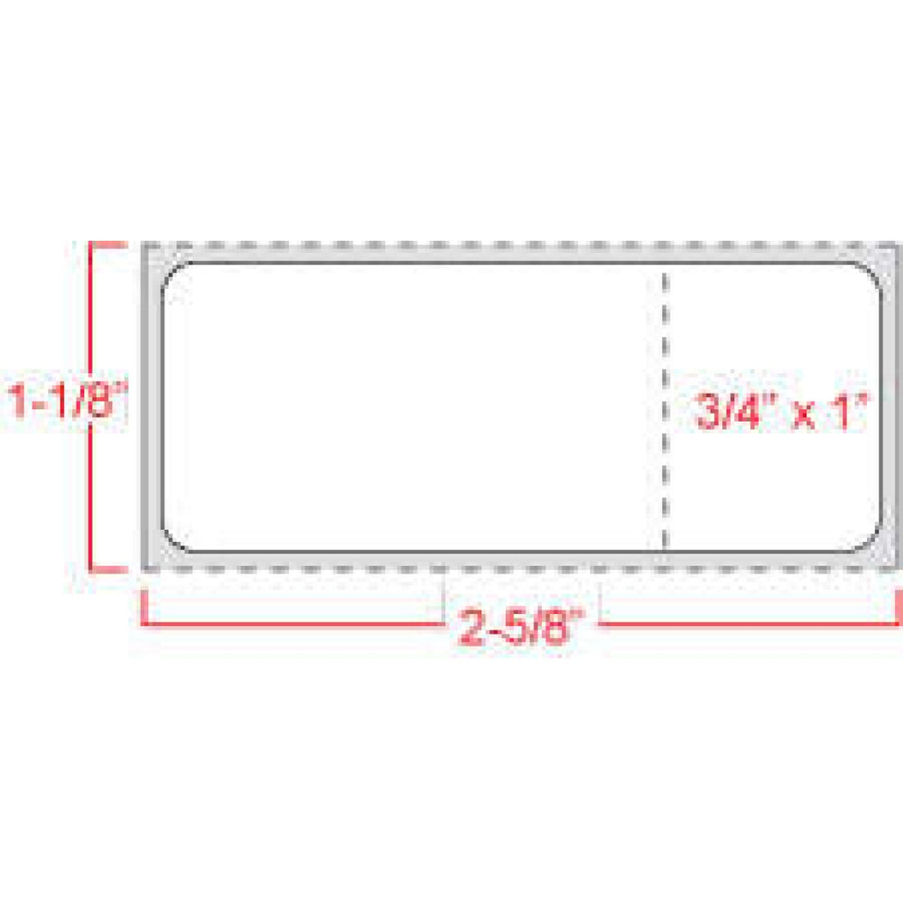 Label Softlab Direct Thermal Paper Permanent 1" Core 2 1/2" X 1 White 1200 Per Roll, 2 Rolls Per Case