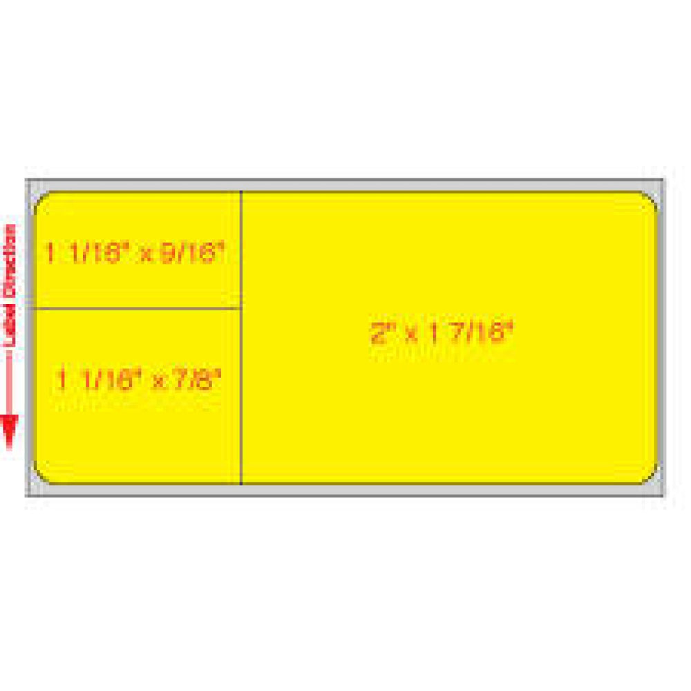 Label Misys/Sunquest Direct Thermal Paper Permanent 1" Core 3 1/16" X 1 7/16" Yellow 1000 Per Roll, 5 Rolls Per Case