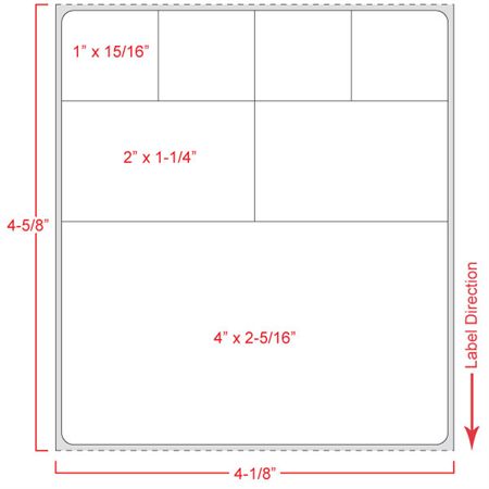 Meditech 4"W x 1.25"H - 1" Core White/Red