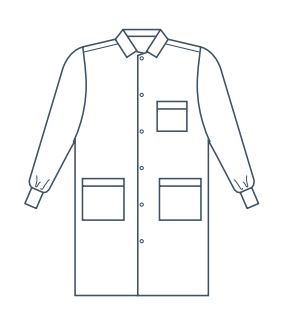 Encompass SafeGuard Fluid Resistant Lab Coats - SafeGuard Fluid-Resistant Lab Coat, Blue, Reusable, Size XL - 46942-119