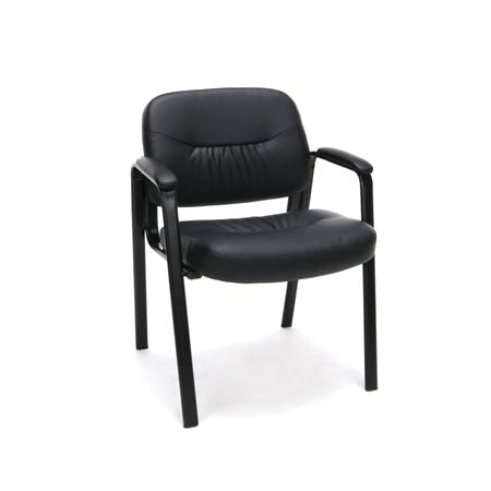 Leather Executive Side Chair with Padded Arms Sled Base