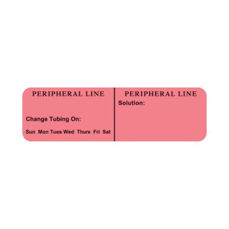 Line Identification Labels Peripheral Line" - Pink - 3"W x 0.88