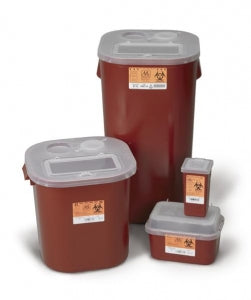 Inteplast Group Stackable Sharps Containers - Sharps Containers with Lock Top, 8 gal., Red - 8705