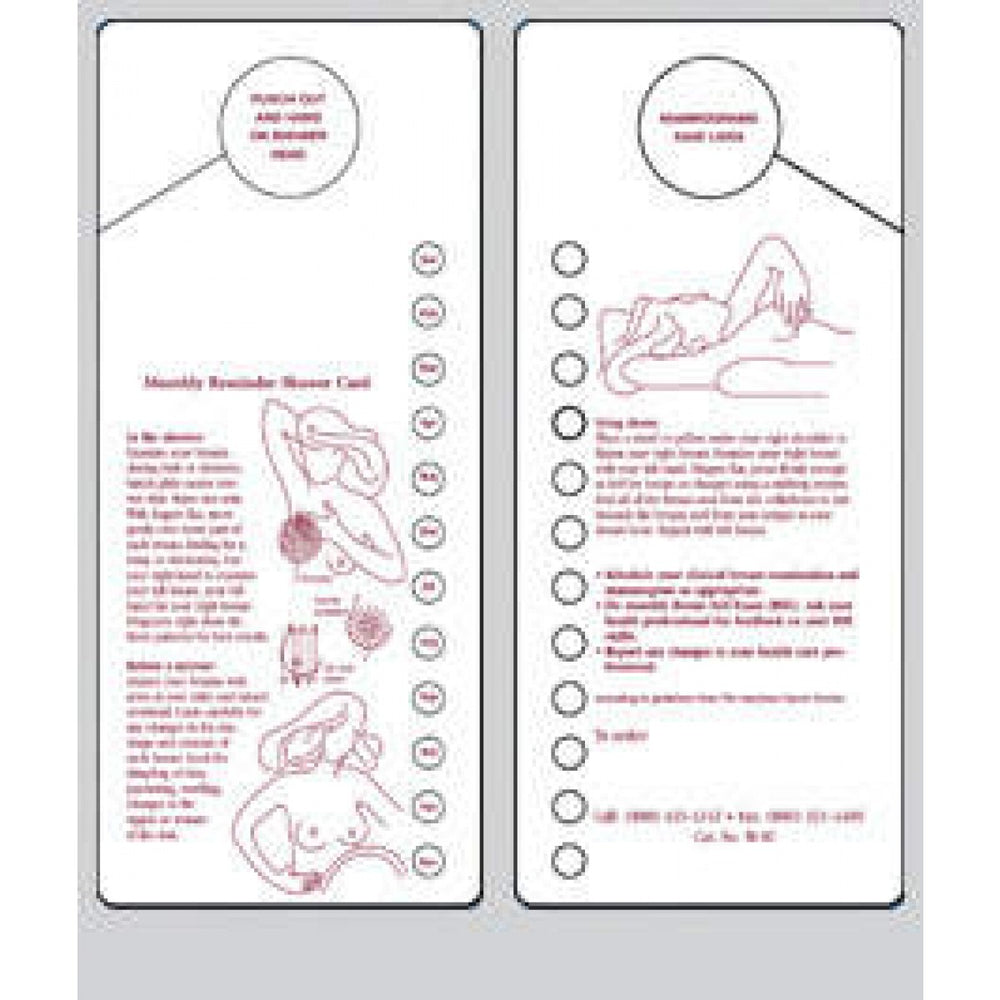 Patient Education Breast Self Exam Shower Card White And Maroon 1/Each