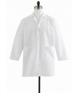 Medline Men's Staff-Length Lab Coat - DBD-COAT, LAB, STAFF LENGTH, (U)80/20, PPLN, - M12WHT32E