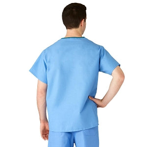 Medline AngelStat Unisex Reversible V-Neck Scrub Top with 2 Pockets - AngelStat Unisex Reversible V-Neck 2-Pocket Scrub Top with Angelica Color-Coding, Size 3XL, Ceil Blue - 610NTHXXXL-CA