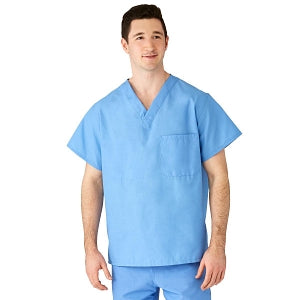 Medline AngelStat Unisex Reversible V-Neck Scrub Top with 2 Pockets - AngelStat Unisex Reversible V-Neck 2-Pocket Scrub Top with Angelica Color-Coding, Size 3XL, Ceil Blue - 610NTHXXXL-CA