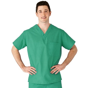 Medline AngelStat Unisex Reversible V-Neck Scrub Top with 2 Pockets - AngelStat Unisex Reversible V-Neck 2-Pocket Scrub Top with Angelica Color-Coding, Size 3XL, Jade - 610NTJXXXL-CA