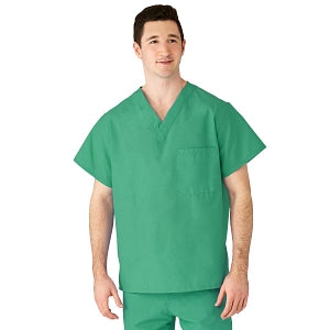 Medline AngelStat Unisex Reversible V-Neck Scrub Top with 2 Pockets - AngelStat Unisex Reversible V-Neck 2-Pocket Scrub Top with Angelica Color-Coding, Size 5XL, Jade - 610NTJ5XL-CA