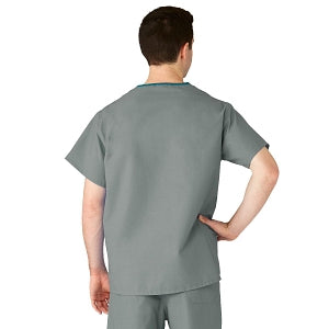 Medline AngelStat Unisex Reversible V-Neck Scrub Top with 2 Pockets - AngelStat Unisex Reversible V-Neck 2-Pocket Scrub Top with Angelica Color-Coding, Size 4XL, Misty - M610NTZ4XL-CA