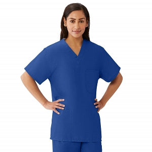 Medline AngelStat Unisex Reversible V-Neck Scrub Top with 4 Pockets - AngelStat Unisex Reversible V-Neck 4-Pocket Scrub Top with Angelica Color-Coding, Size 3XL, Sapphire - 630NHTXXXL-CA