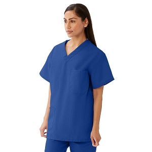 Medline AngelStat Unisex Reversible V-Neck Scrub Top with 4 Pockets - AngelStat Unisex Reversible V-Neck 4-Pocket Scrub Top with Medline Color-Coding, Size 3XL, Sapphire - M630NHT3XL-CM