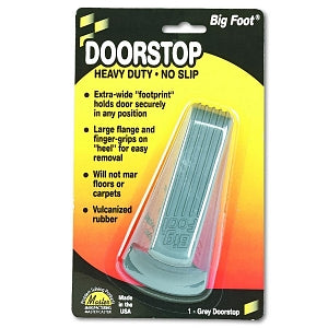 Master Caster Giant Foot Doorstop - Big Foot Doorstop, No Slip Rubber Wedge, Gray, 2-1/4"w x 4-3/4"d x 1-1/4"h - 00941