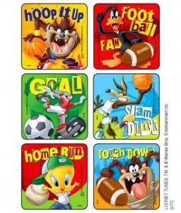 Medibadge, Inc Looney Tunes Sport Balls Stickers - Looney Tunes Sport Balls Stickers, 2.5", 75/Roll - 1441P