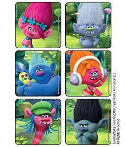 Medibadge Trolls Scenes Stickers - Trolls Scenes Stickers, 2.5", 75/Roll - 1658