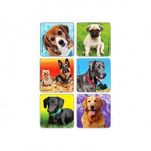 Medibadge Animal Photos Stickers - Darling Dog Stickers, 2.5", 75/Roll - 2902