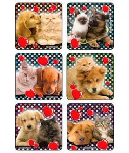 Medibadge Animal Photos Stickers - Loveable Dog and Cat Stickers, 2.5", 75/Roll - 2904P