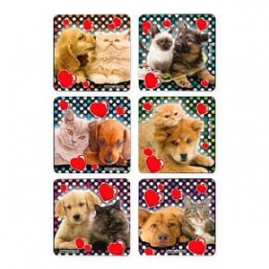 Medibadge Animal Photos Stickers - Loveable Dog and Cat Stickers, 2.5", 75/Roll - 2904P