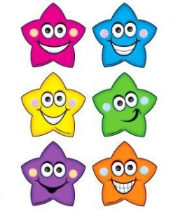 Medi Neon Smiley Stars Asst. Stickers - Neon Smiley Stars Sticker, Assortment, 75/Pack - 2927P