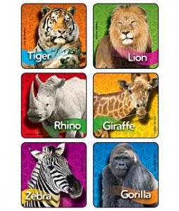 Medibadge Zoo Animals Stickers - Zoo Animal Photo Sticker, Assortment, 75/Pack - 2950P