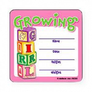 Medibadge Growth-Tracking Stickers - Growth Stickers for Girls - M366P