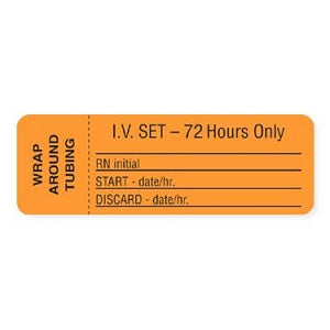 Briggs IV Set Label - IV Set Labels, Change 72 Hours, 1000/Roll - L-2273