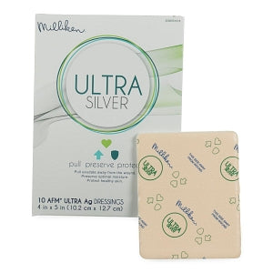 Milliken ULTRA Silver Foam Dressings - Ultra-Foam Active Fluid Management Dressing, Silver Ag, 4" x 5" - 3000051018