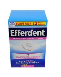 Prestige Brands Efferdent Denture Procuts - Efferdent Cleanser Tablet, 102 Tablets - 01587