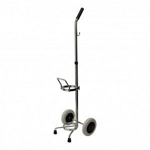 Mada Medical Therapy O2 Cylinder Carts - Adjustable Oxygen Cart for D / E Cylinder, Chrome - 370C