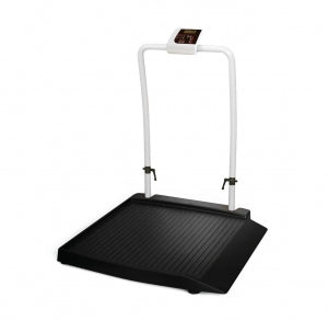 Rice Lake Weighing Systems Rice Lake Digital Wheelchair Scales - Digital Wheelchair Scale with 1 Ramp and Handrail, Weight Capacity of 1, 000 lb. (454 kg) - 141445