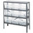 Quantum Storage Store-Max Bins with Steel Shelves - 36" x 18" x 39" Storage System with 4 Steel Shelves and Nine Store-Max Bins - 1839-SB810CL