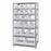 Quantum Storage Systems Steel Shelving System with Shelves and Clear Hulk Bins - 24" x 36" x 75" Steel Shelving System with 7 Shelves and 20 Clear Hulk Bins - 2475-20-MIXCL