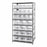 Quantum Storage Systems Steel Shelving System with Shelves and Clear Hulk Bins - 24" x 36" x 75" Steel Shelving System with 8 Shelves and 24 Clear Hulk Bins - 2475-950952CL