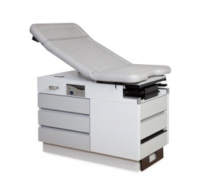 Enochs OB Gyn Examination Table - Manual Back Examination Table with Smoke Top Color, 5 Drawers and Electrical Outlet - 456RHGRPGSM