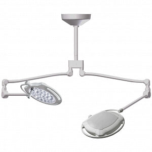 Amico Lighting Mira Series LED Medical Lights - Mira50 LED Light with Standard Arm, Ceiling-Mounted Double, 50, 000 Lux - L-MLED50-CM-DC-ST