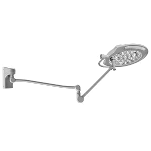 Amico Lighting Mira Series LED Medical Lights - Mira50 LED Light with Standard Arm, Wall-Mounted Single, 50, 000 Lux - L-MLED50-WM-XX-ST