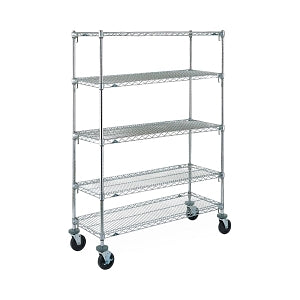 Intermetro Super Adjustable Super Erecta Carts and Shelving - Super Adjustable Super Erecta 5-Tier Mobile Cart, 24" x 48" x 67.5" - 5A556BC