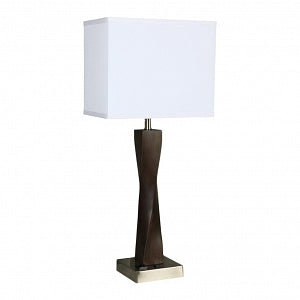 Arkansas Lighting Table Lamps - LAMP, TABLE, FAUX WALNUT, BRUSHED NICKEL - 6054EO