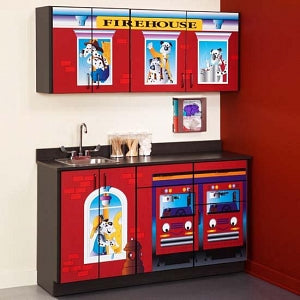 Clinton Complete Fun Series Cabinets - Complete Fun Series Cabinet Base Wall Set, Fire House - 6130-BW