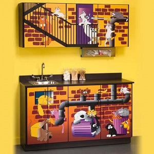 Clinton Complete Fun Series Cabinets - Complete Fun Series Cabinet Base Wall Set, Cats And Dogs - 6137BW