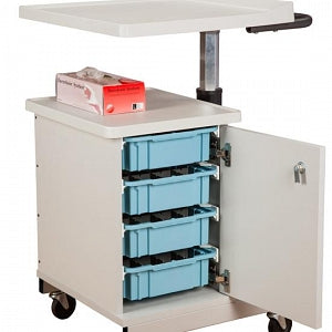 Clinton Industries Phlebotomy Carts - Pneumatic Phlebotomy Cart, 4-Bin, High Base - 67203