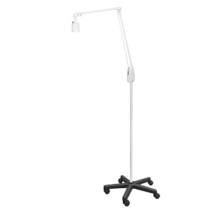 Dazor Halogen Mobile Floor Exam Light - Halogen 20W Mobile Floor Stand Light, 38", Adjustable Arm - 6734A-WH