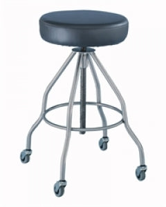 Blickman Passaic Stainless Steel Stools - Stainless Steel Exam Stool, Revolving Legs, Padded Seat - 1027714000