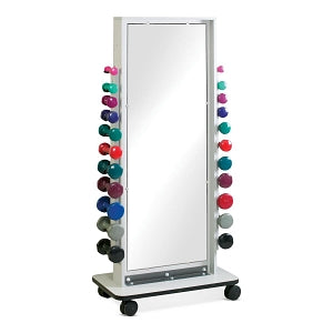 Clinton Industries Mirror and Cuff Combo Weight Rack - RACK, WEIGHT, CUFF, DUMBBELL, MIRROR - 7121