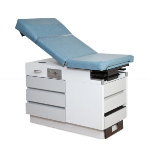 Medline Manual Exam Table - Manual Exam Table, Manual Back, 5 Drawers, 27" W x 54" L x 32" H, Blue - MDR741700RGGB